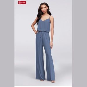 Flowy Wide-Leg Georgette Bridesmaid Jumpsuit